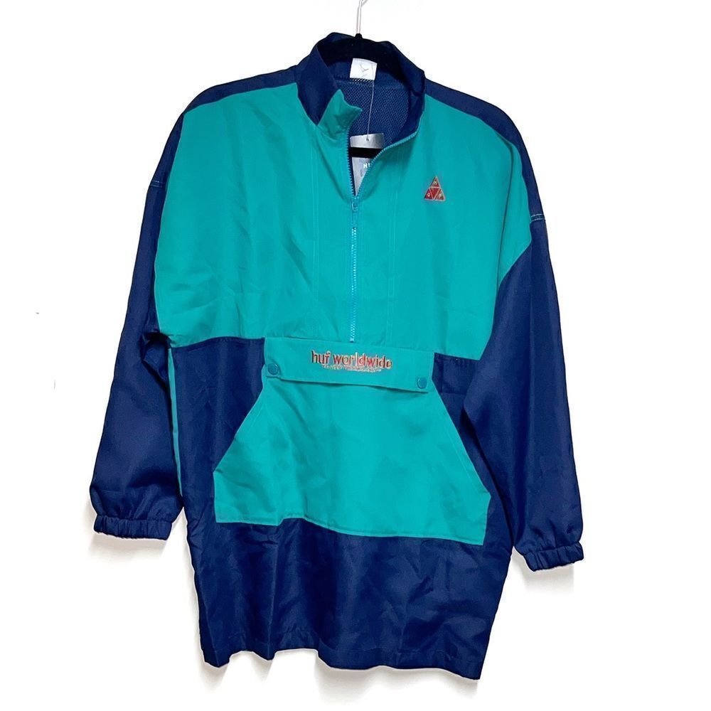 NWT Huf Worldwide Quarter Zip Switzer Anorak Pullover Jacket Oversized XS/S